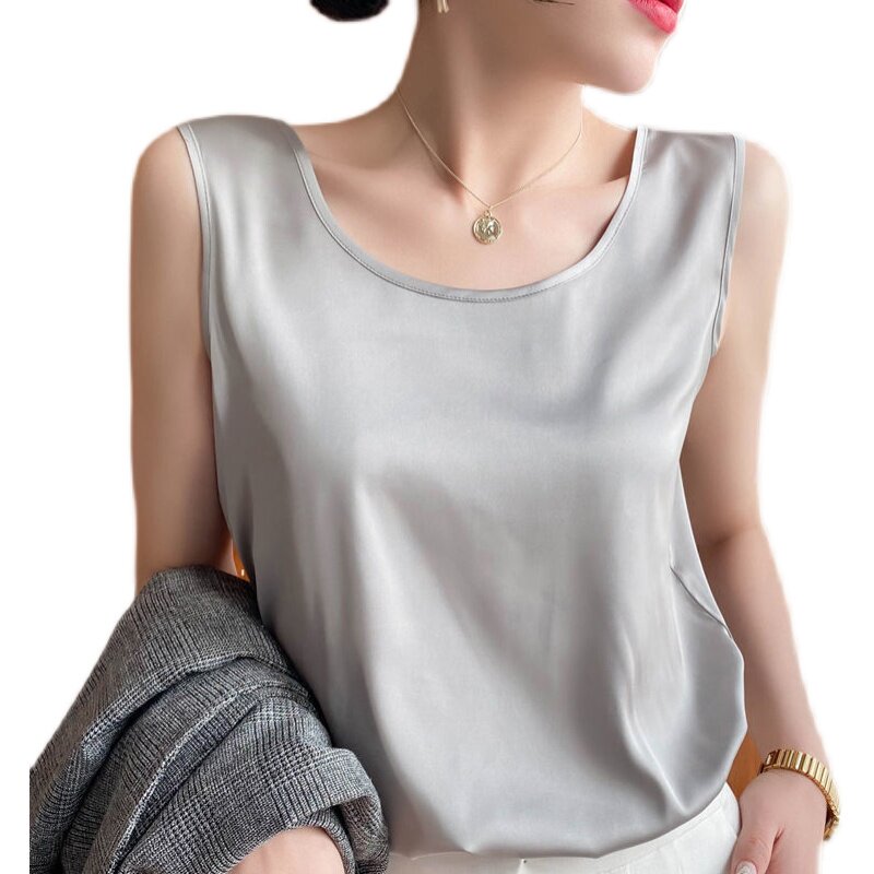 真丝吊带背心夏季外穿上衣100桑蚕丝绸内搭背心吊带