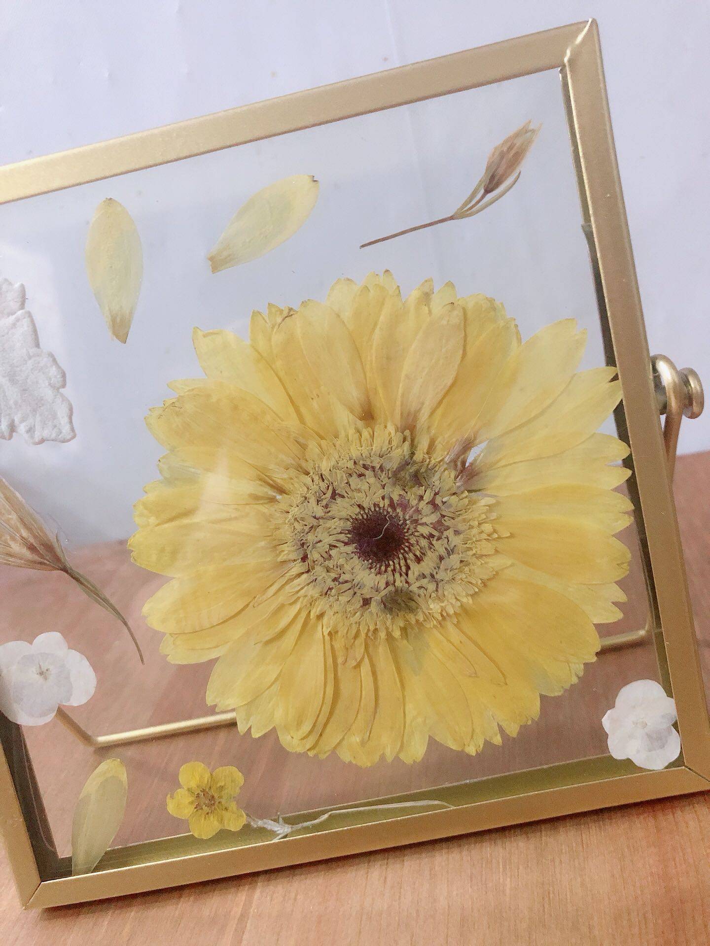 手作乡村押花工艺轻奢复古风格原野花艺相框摆件干花