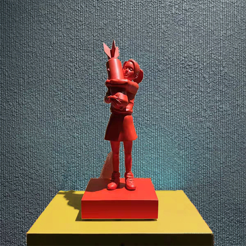 banksy炸弹女孩bombhuggeflyinggirl摆件雕塑现代送礼摆件