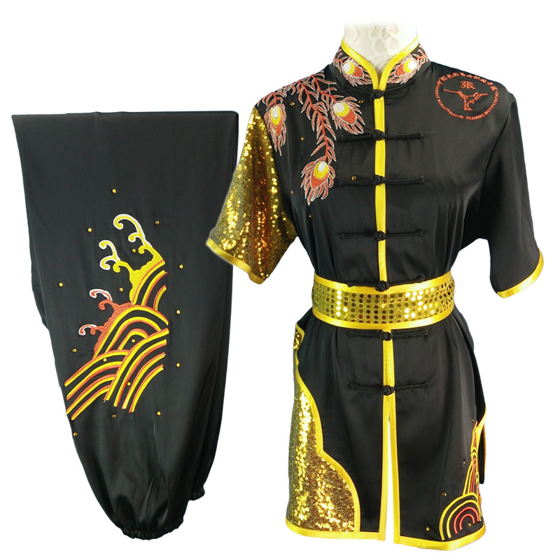 武术长拳南拳表演出比赛练功彩衣服装男女成人儿童刺绣龙凤定制做