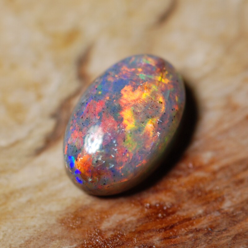 欧泊戒指生辰宝石原石彩色镶嵌6mm澳洲猫眼石其他