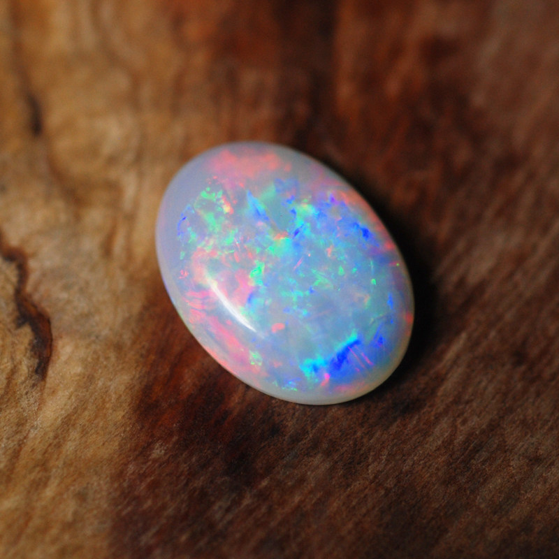 名家opal宝石澳宝半黑七彩天然欧泊0.63ct白石其他