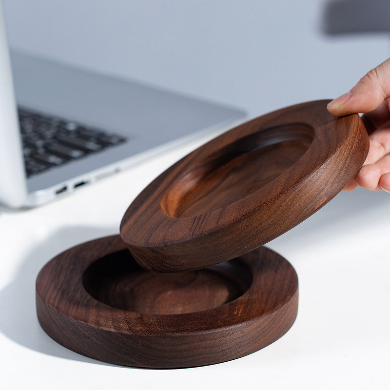 杯垫原创胡桃木杯托咖啡咖啡杯马克陶瓷创意激光雕刻杯垫