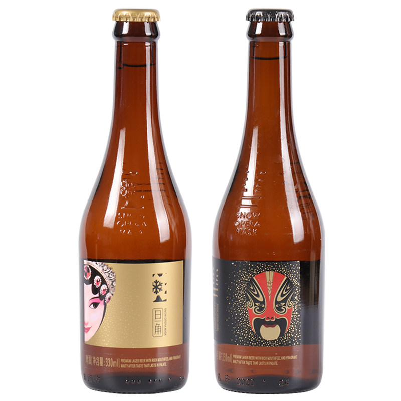雪花啤酒脸谱花脸花旦330ml瓶装整箱11.5度男脸女啤酒