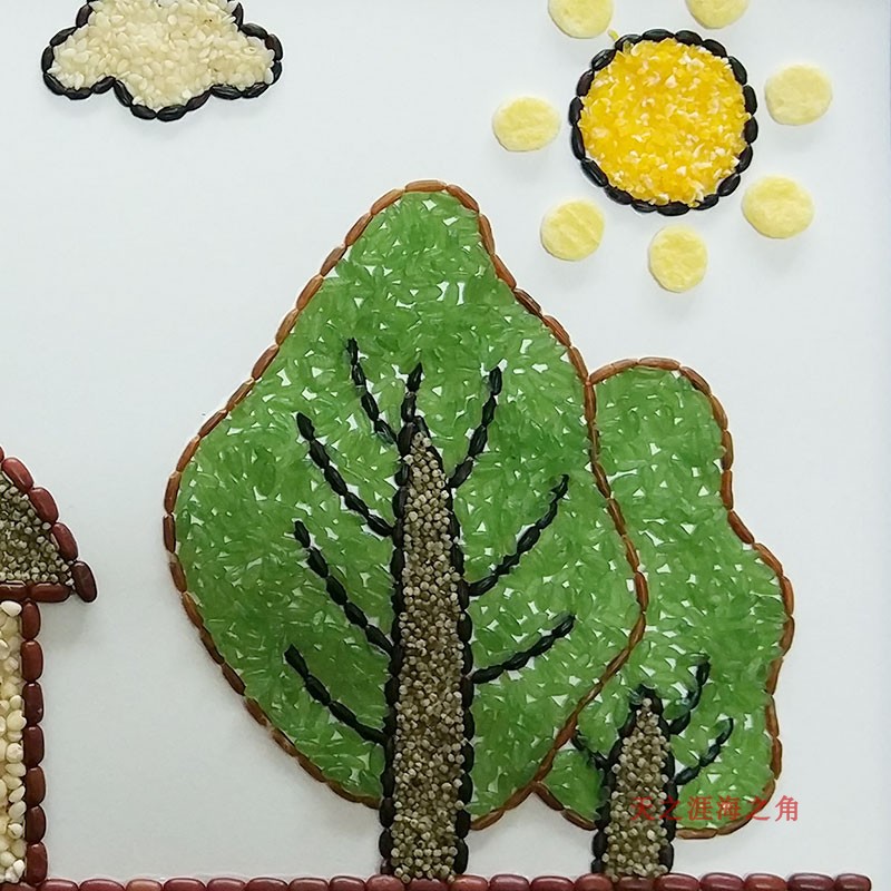 手工小学生儿童活动亲子暖场贴画粘贴杂粮豆子手工创意粘贴类