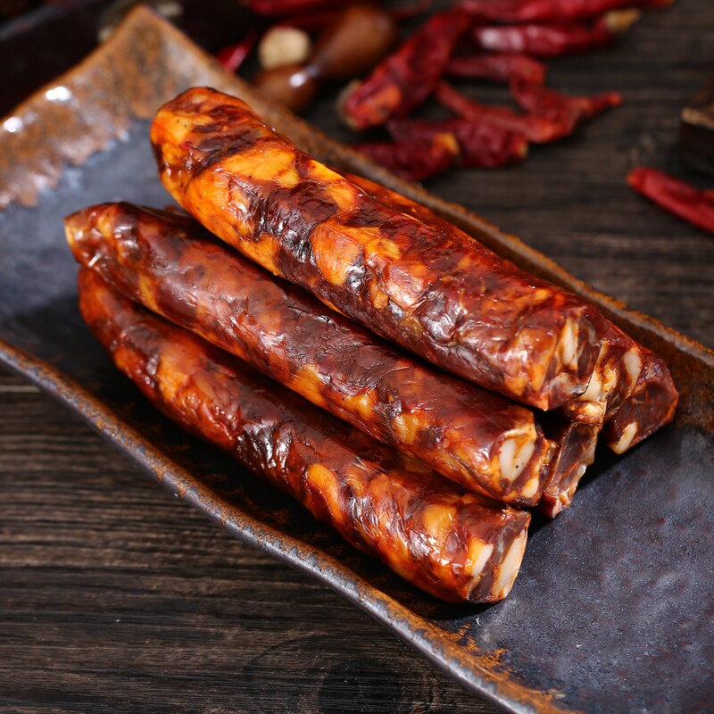 纯羊羊肉香肠麻辣腊肠腊肉四川手工烟熏牛羊香肠