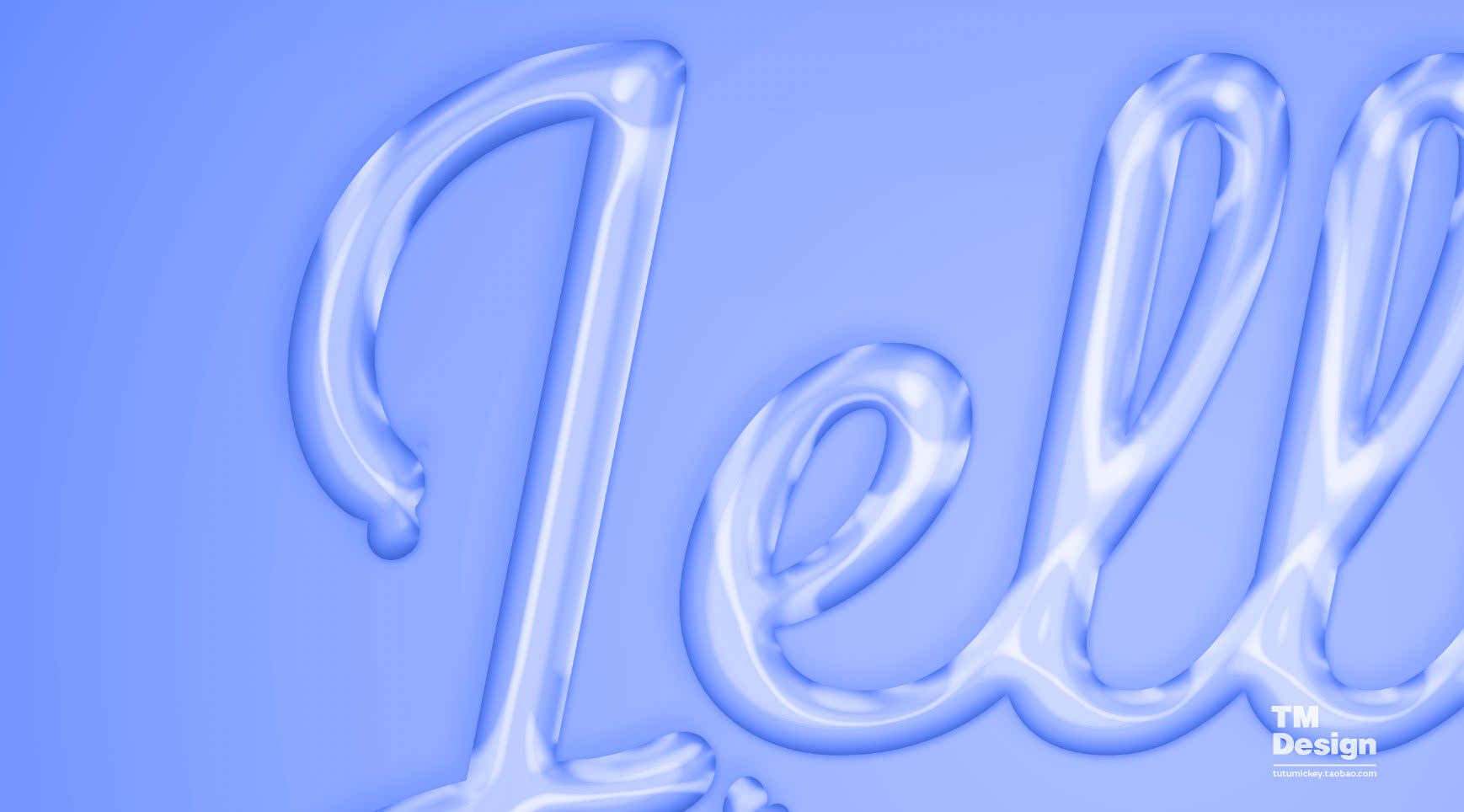 2个透明液体水滴水流字体艺术效果psd样机设计素材