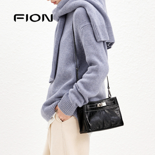Fion/菲安妮真皮凯莉包2025新款高级感单肩腋下包小众斜挎女包包