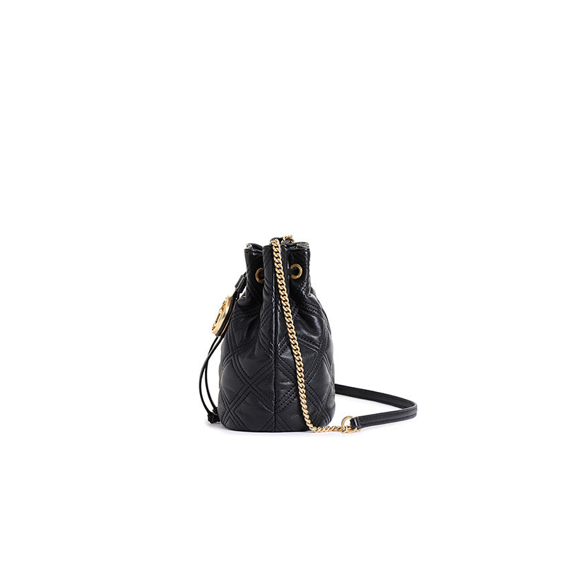 fion/菲安妮女包菱格链条包 羊皮水桶包真皮轻奢斜挎包迷你手机包