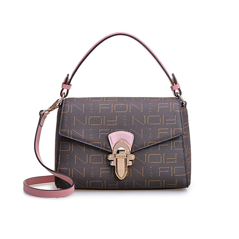 fion/菲安妮老花女包时尚剑桥包 休闲斜挎单肩包 凯莉手提包中包