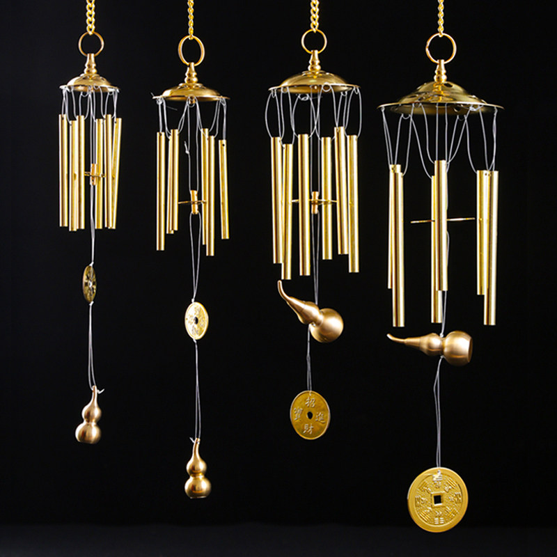 金属风铃麒麟六管纯黄铜管窗台阳台大门悬挂式风铃及配件