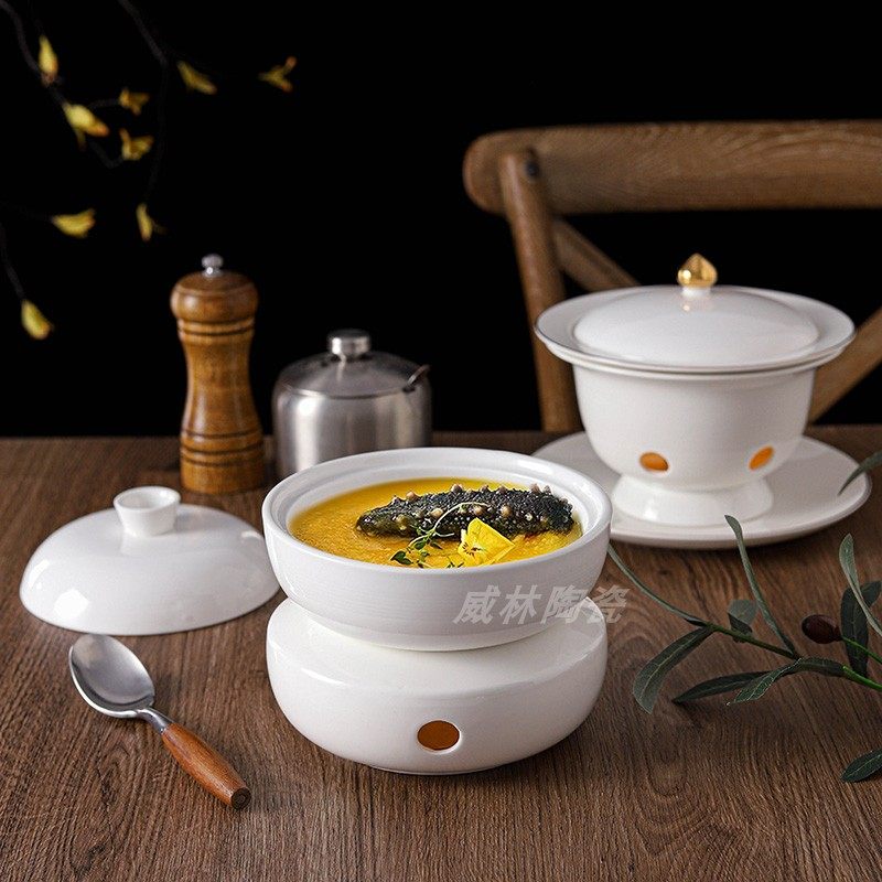 酒店位菜盅汤参盅碗蜡烛加热炖盅商用保温温汤炖锅
