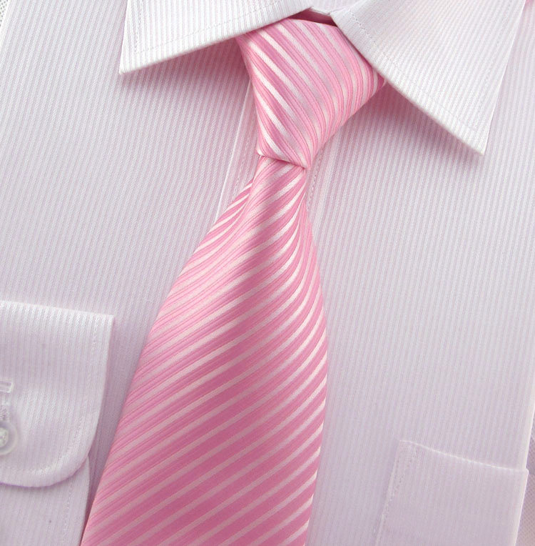 kayjoun 粉色结婚领带 男正装结婚10cm 8cm时尚条纹婚礼新郎领带