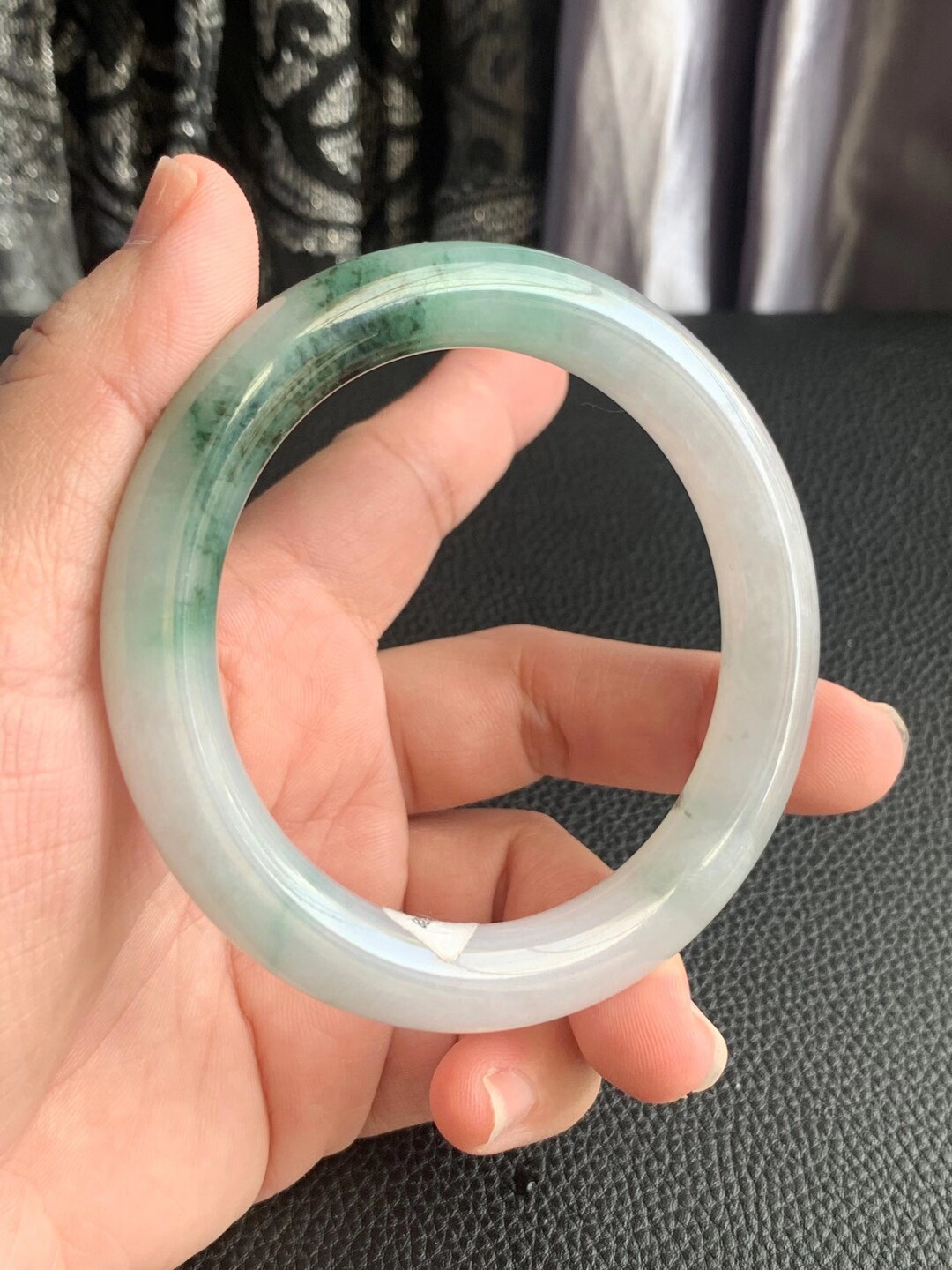 天然缅甸玉器首饰a货手镯老坑冰飘花翡翠圆条女新款玉镯子带证书