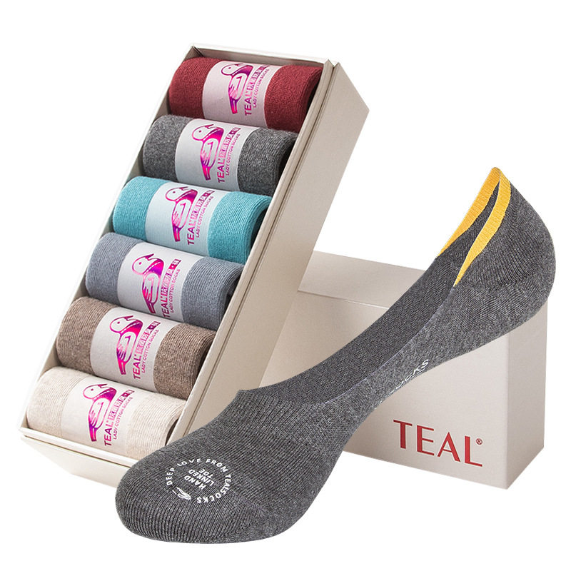 teal浅口隐形夏季防臭不掉袜子女男士短袜防滑中筒袜