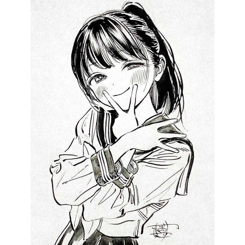 日本日本漫画漫画家插画师博线作品集钢笔速写素白白描设计素材