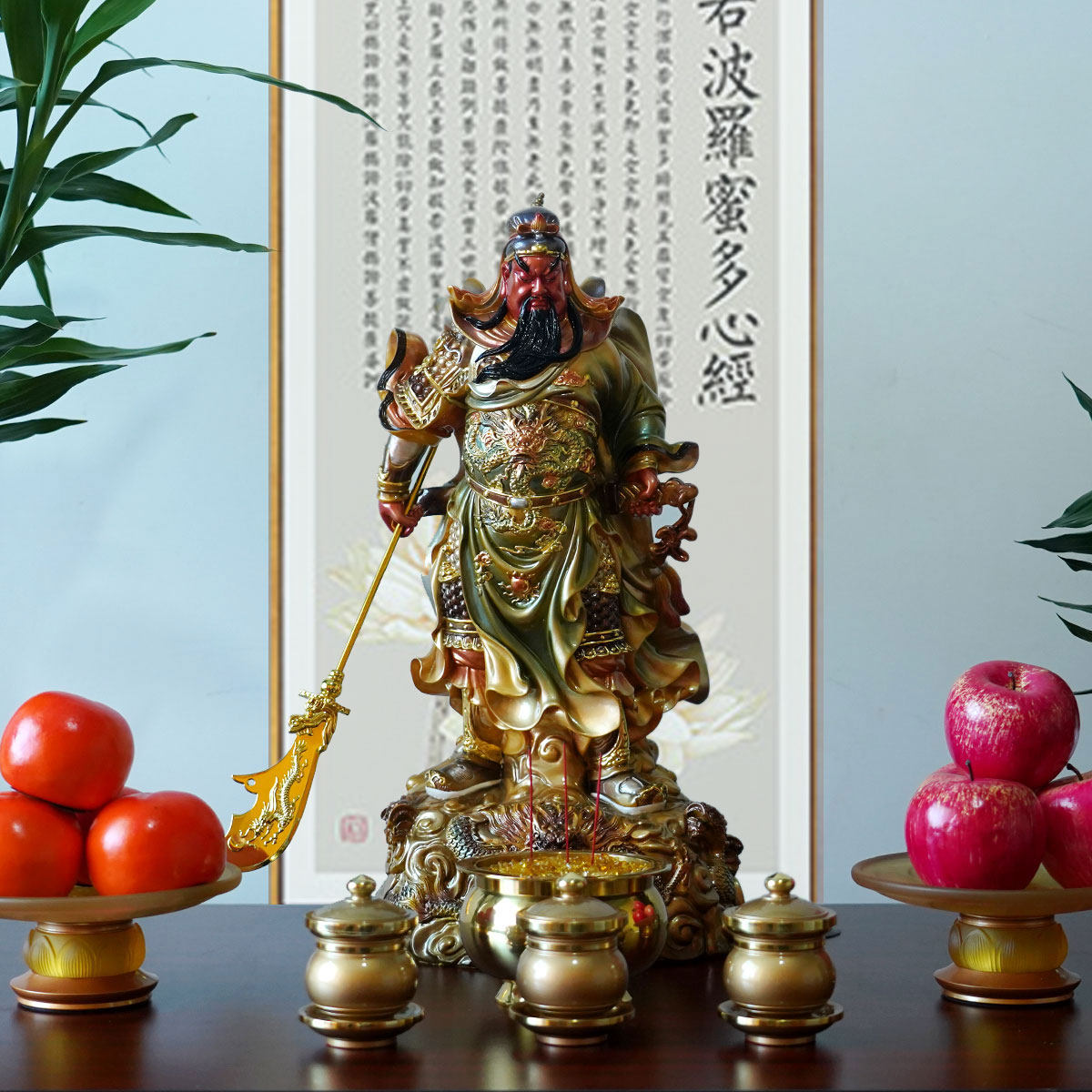 送福阁琉璃关公家居办公室供奉武财神像关羽二爷摆件