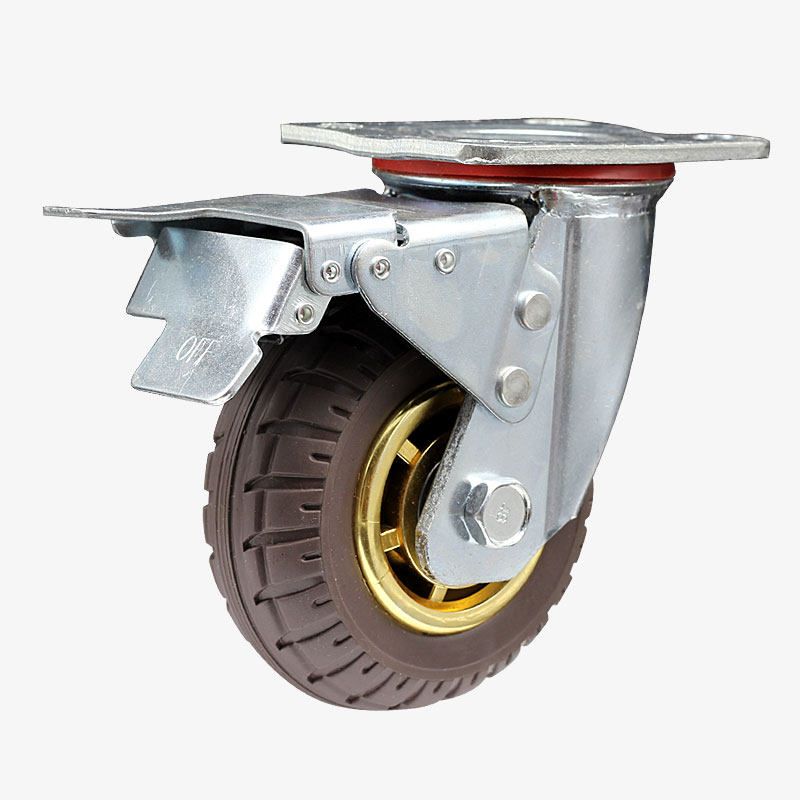 6寸手推车万向定向磨损耐磨车轱辘手推橡胶5寸脚轮