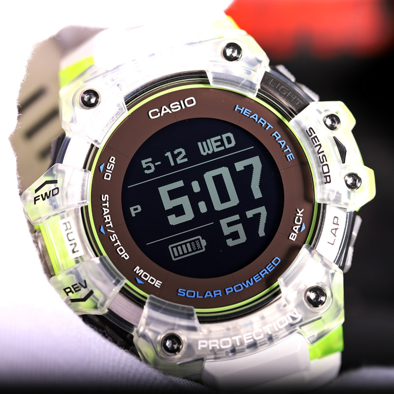 卡西欧智能手表g-shock系列心率跑步运动蓝牙透明日韩腕表