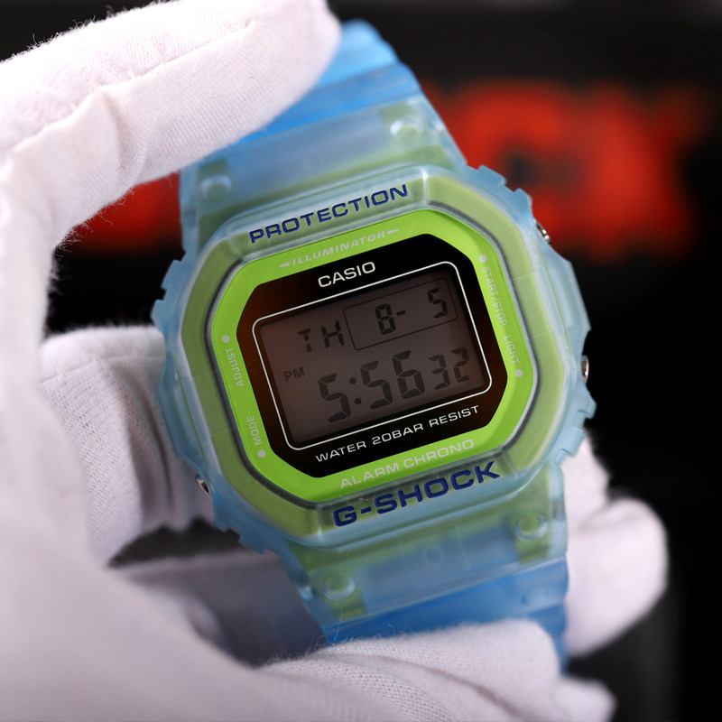 卡西欧dw-5600ls-2男女电竞运动g-shock块冰方块冰透明之韧日韩腕表