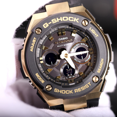 卡西欧casiogshock手表金属波光动能双显gstw300g1a9日韩腕表
