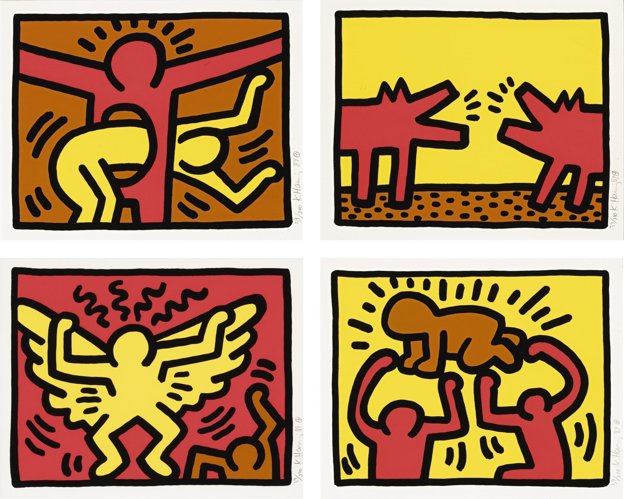 凯斯哈林keithharing涂鸦之父绘画抽象油画素材设计素材