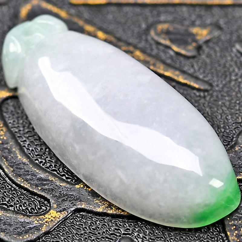 吊坠印象x1674翡翠福瓜白底翠玉缅甸天然翡翠挂件颈饰