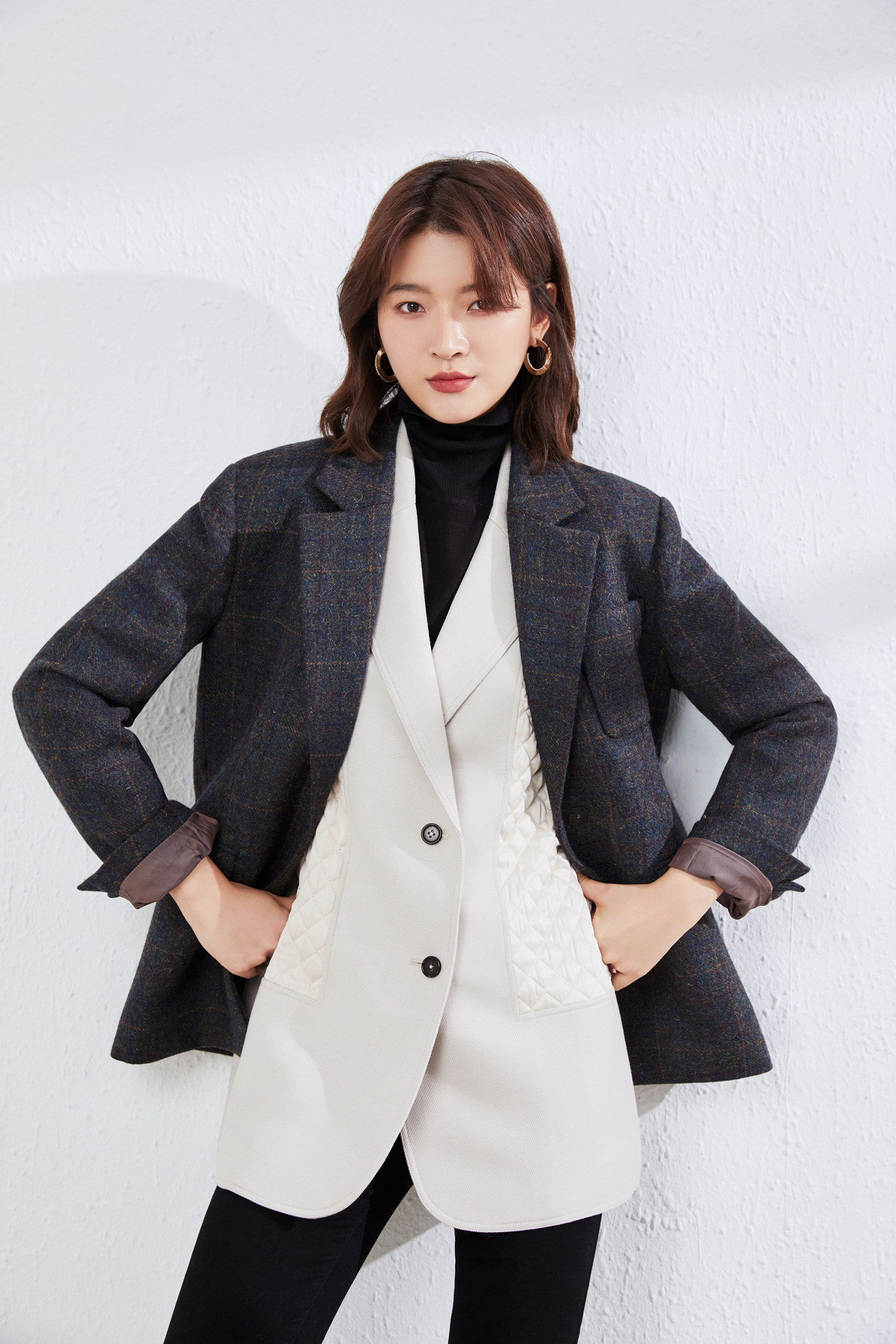 福家欧式怀旧英国moon色织羊毛英伦复古西装西装