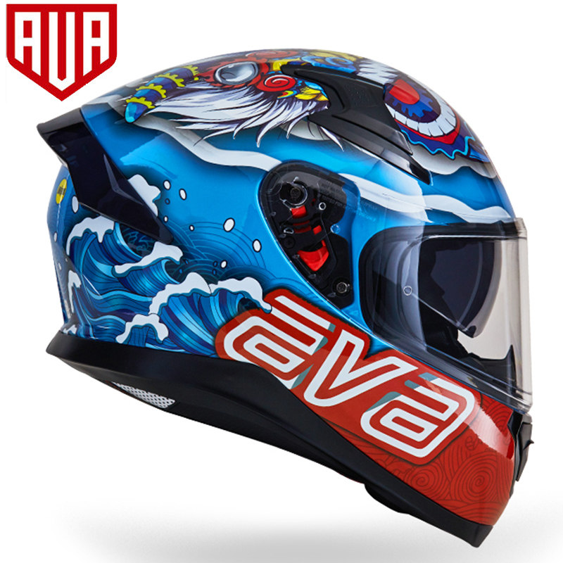 ava饕餮醒狮头盔摩托车机车全盔旗舰镜片四季摩托车头盔