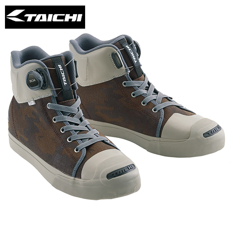 taichi四季摩托车骑行鞋男休闲短靴帆布板鞋机车赛车鞋