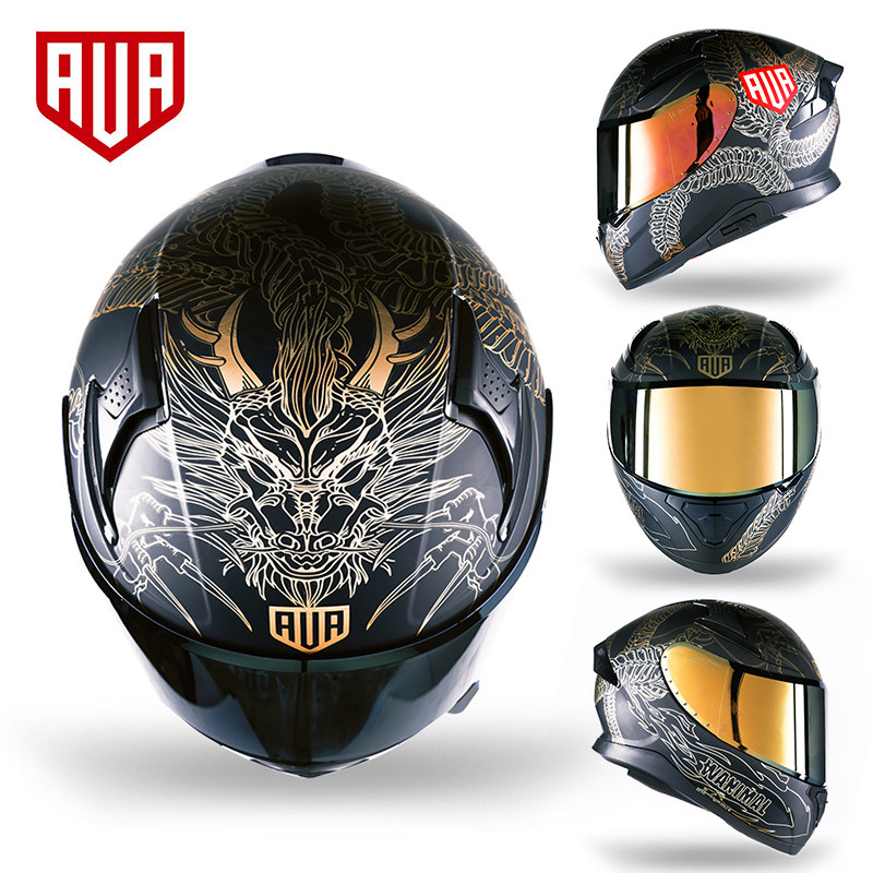 ava饕餮醒狮头盔男摩托车机车全盔双镜片四季通用潮冬季g318机甲