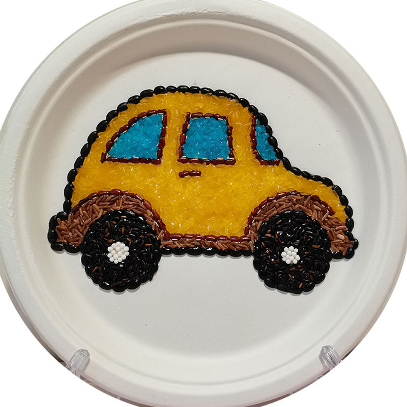 纸碟画豆子diy半成品材料盘子直径纸盘画儿儿童手工创意粘贴类