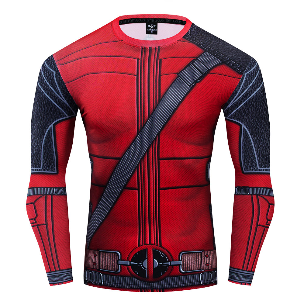 漫威复仇者联盟死侍衣服cos战衣春夏男士健身t恤