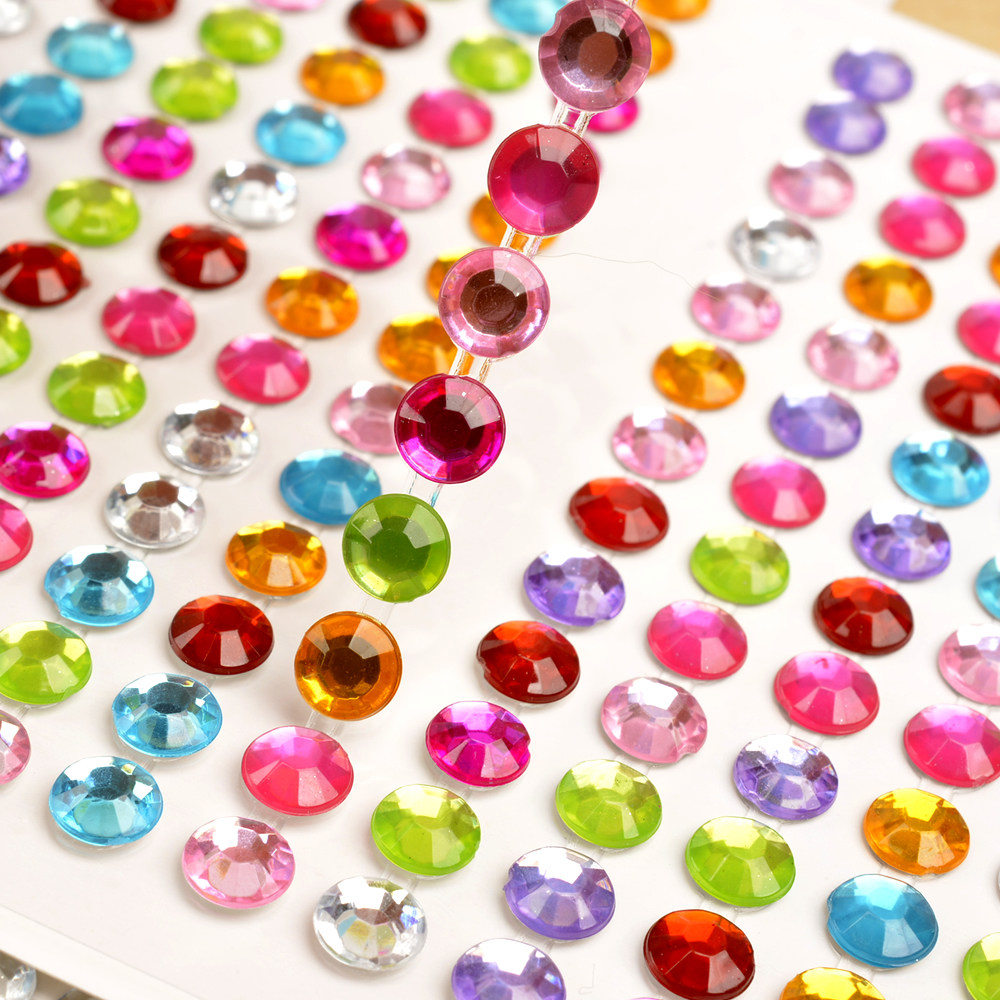 儿童表演亚克力立体3d水晶彩色宝石贴画手机贴纸