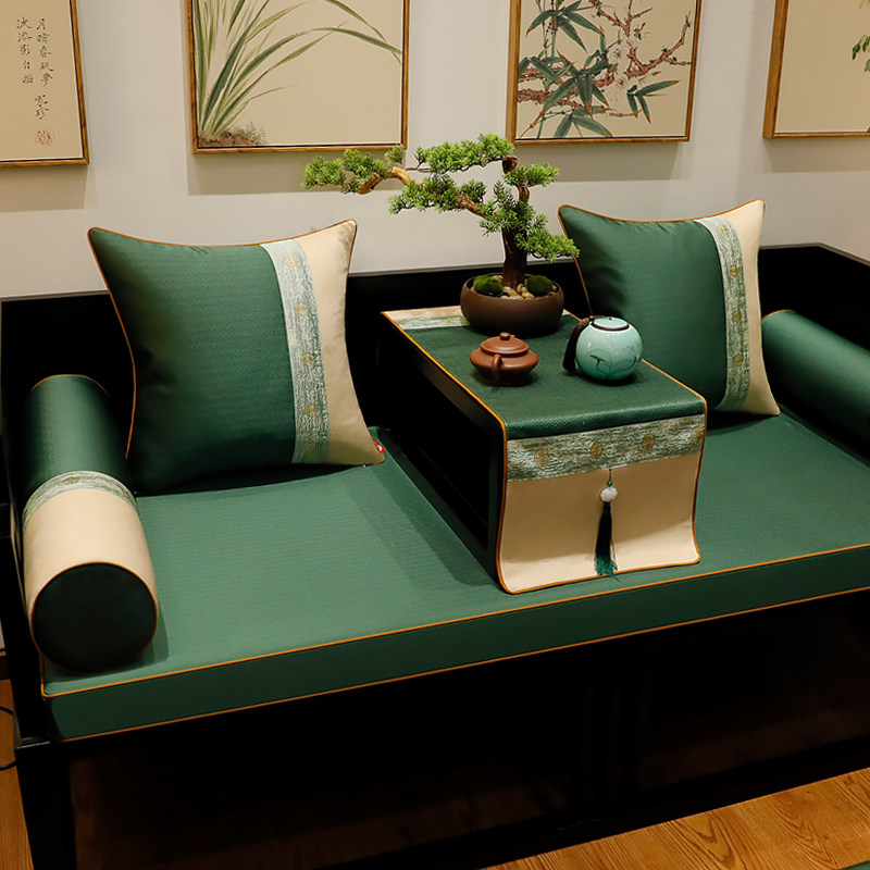 新中式靠背坐垫沙发红木垫子拆洗防滑家用件套沙发垫