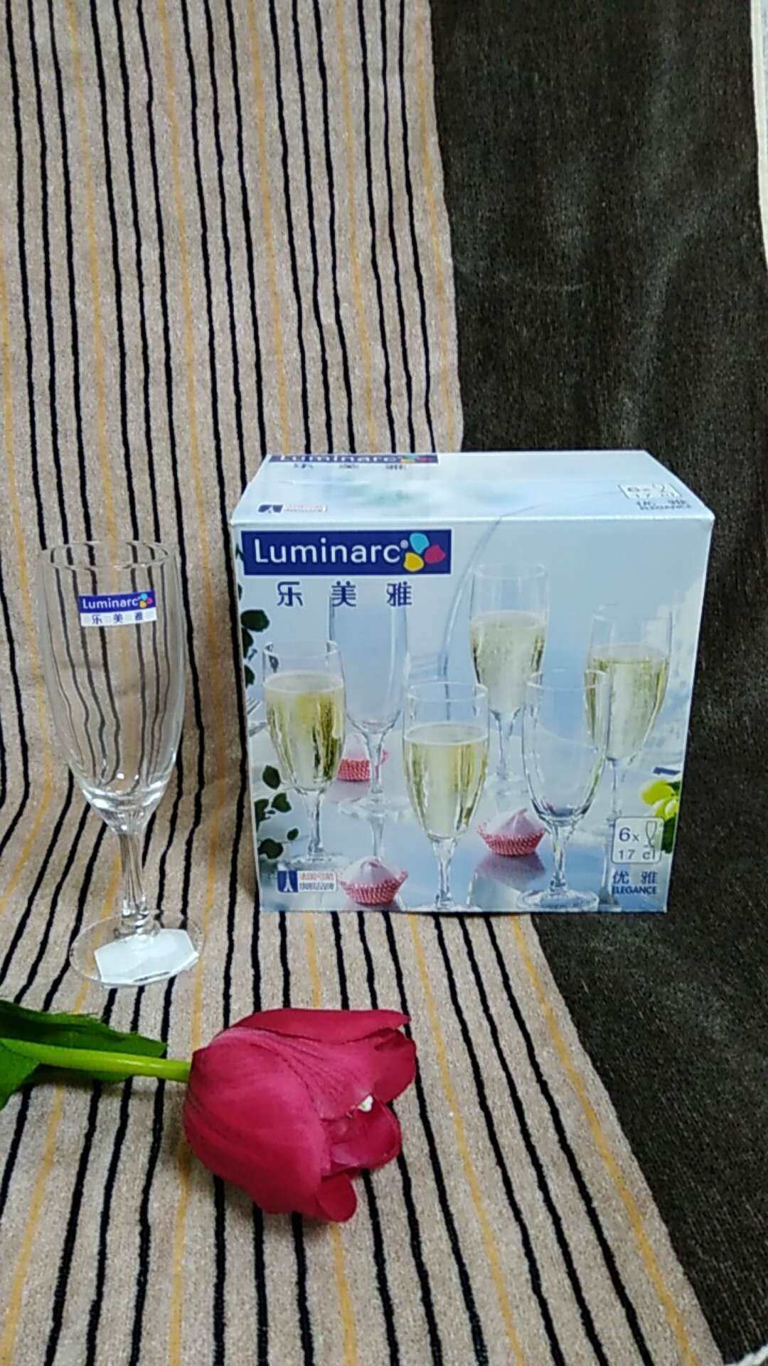 酒杯乐美雅e5974家用酒具玻璃杯红酒170ml高脚杯葡萄异形