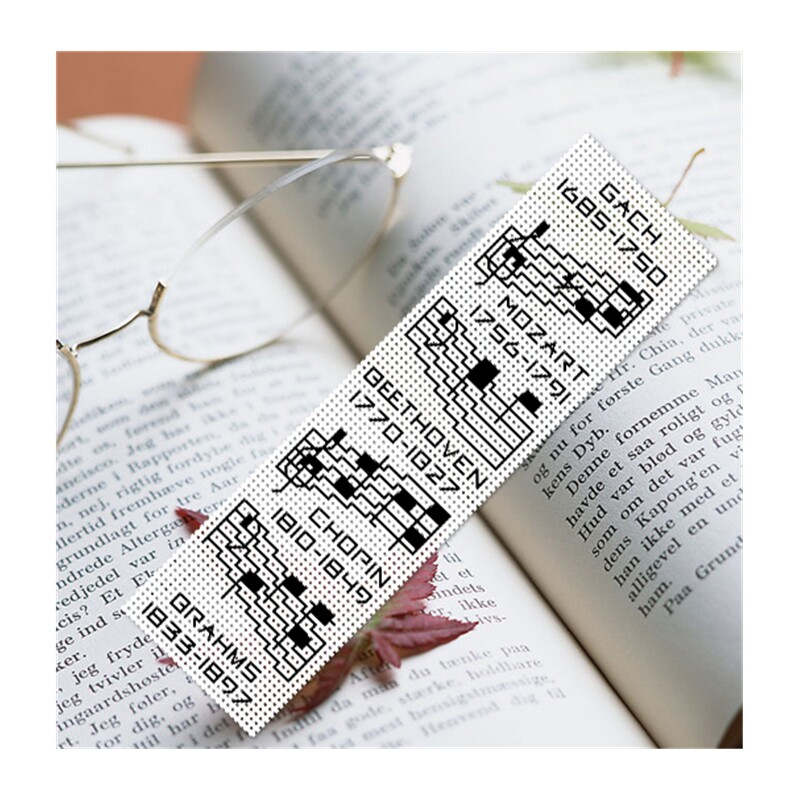 十字绣书签双面手工作业毕业老师男朋友礼物音乐书签