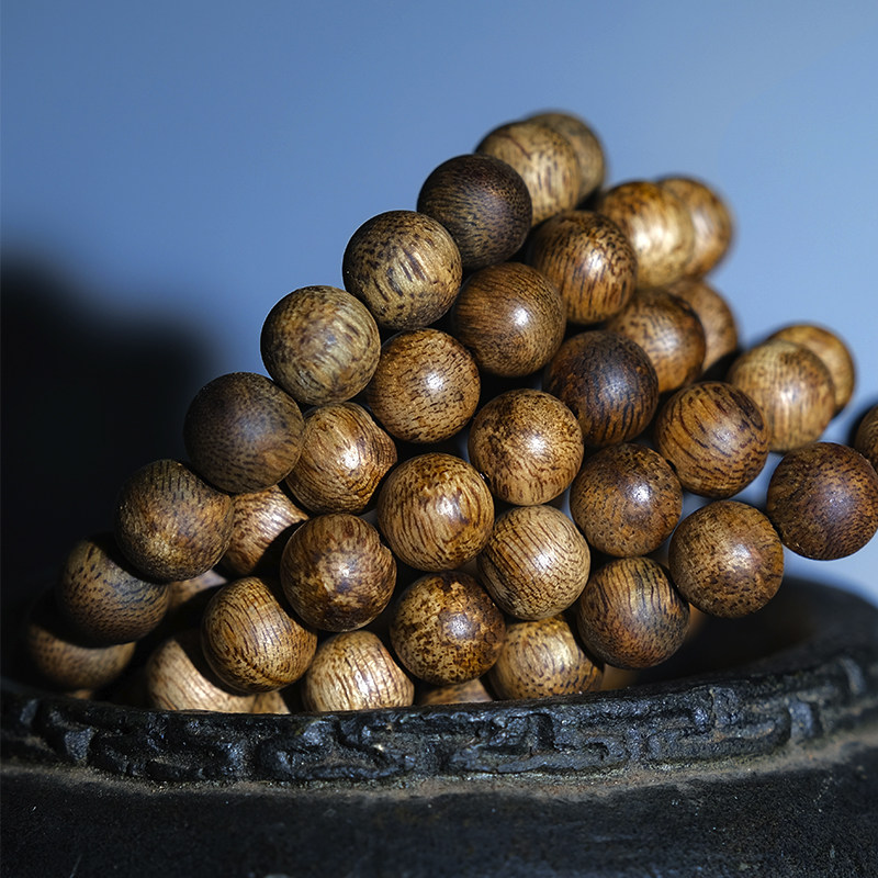 手串天然甜香奇楠沉香8mm海南绿棋楠木珠男佛珠