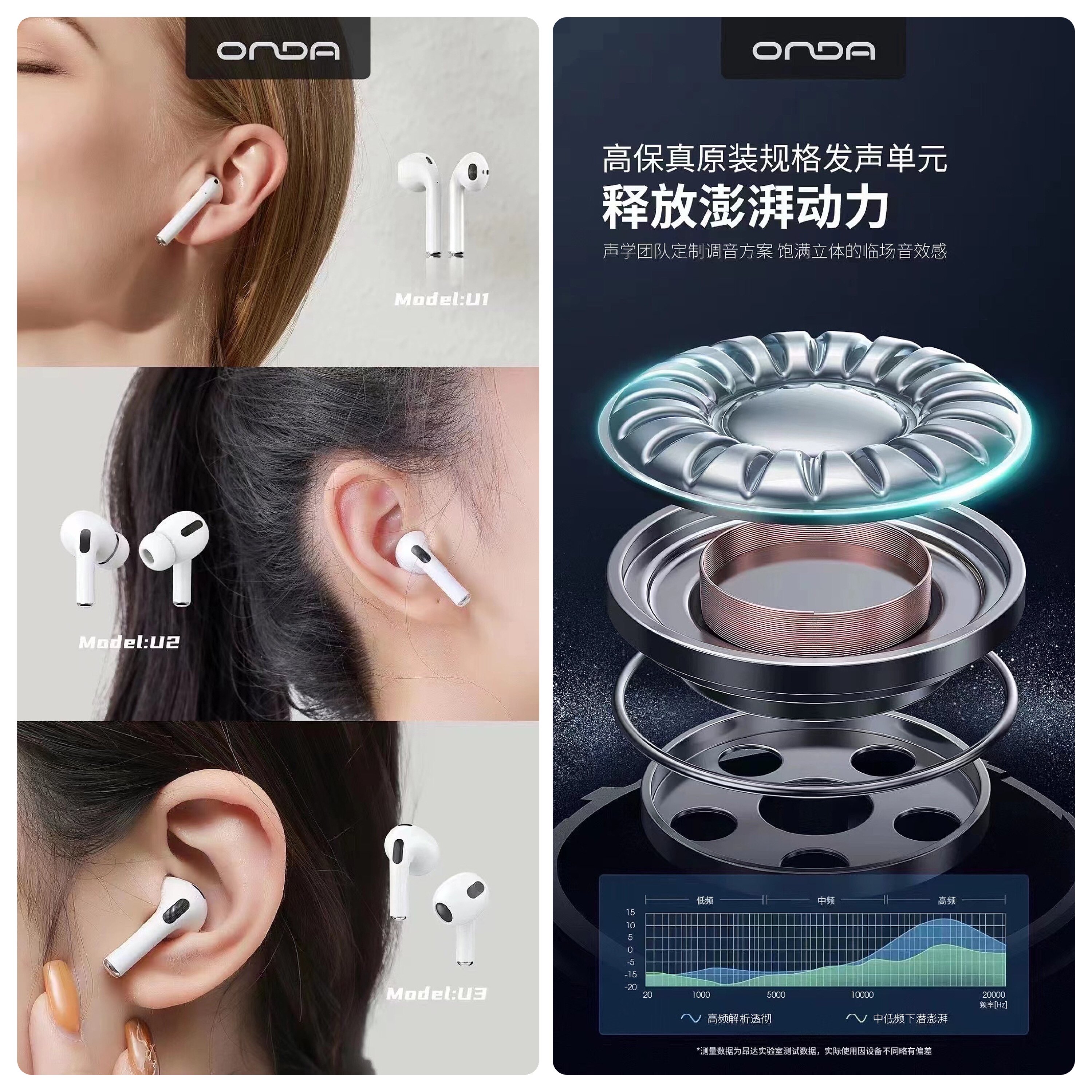 onda昂达twsairplus优享系列蓝牙耳机蓝牙耳机