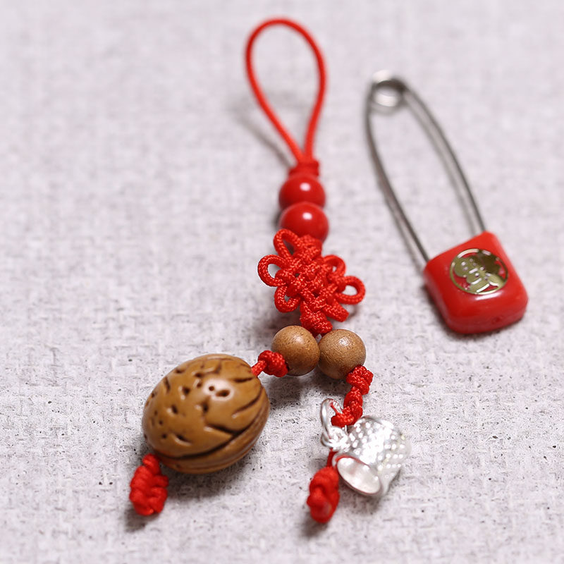 无锡新款全新新生儿宝宝婴儿平安习俗桃核银针其它首饰