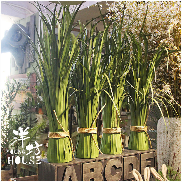 落地草丛假草桩橱窗道具儿童摄影样板房仿真芦苇仿真花