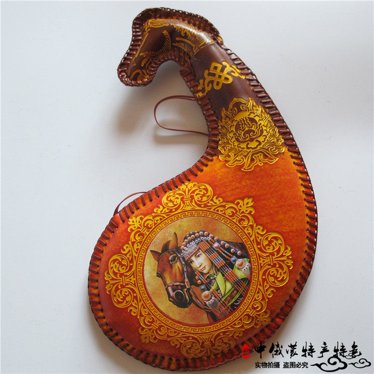 蒙古族皮囊酒壶内蒙古特色手工艺品酒囊羊胆壶水袋手工蒙古族皮囊酒壶