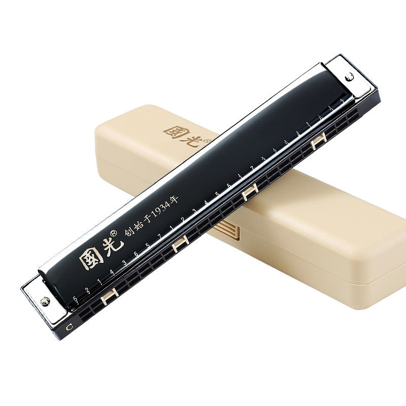 口琴上海国光24孔纪念版复音harmonica初学入门乐器口琴