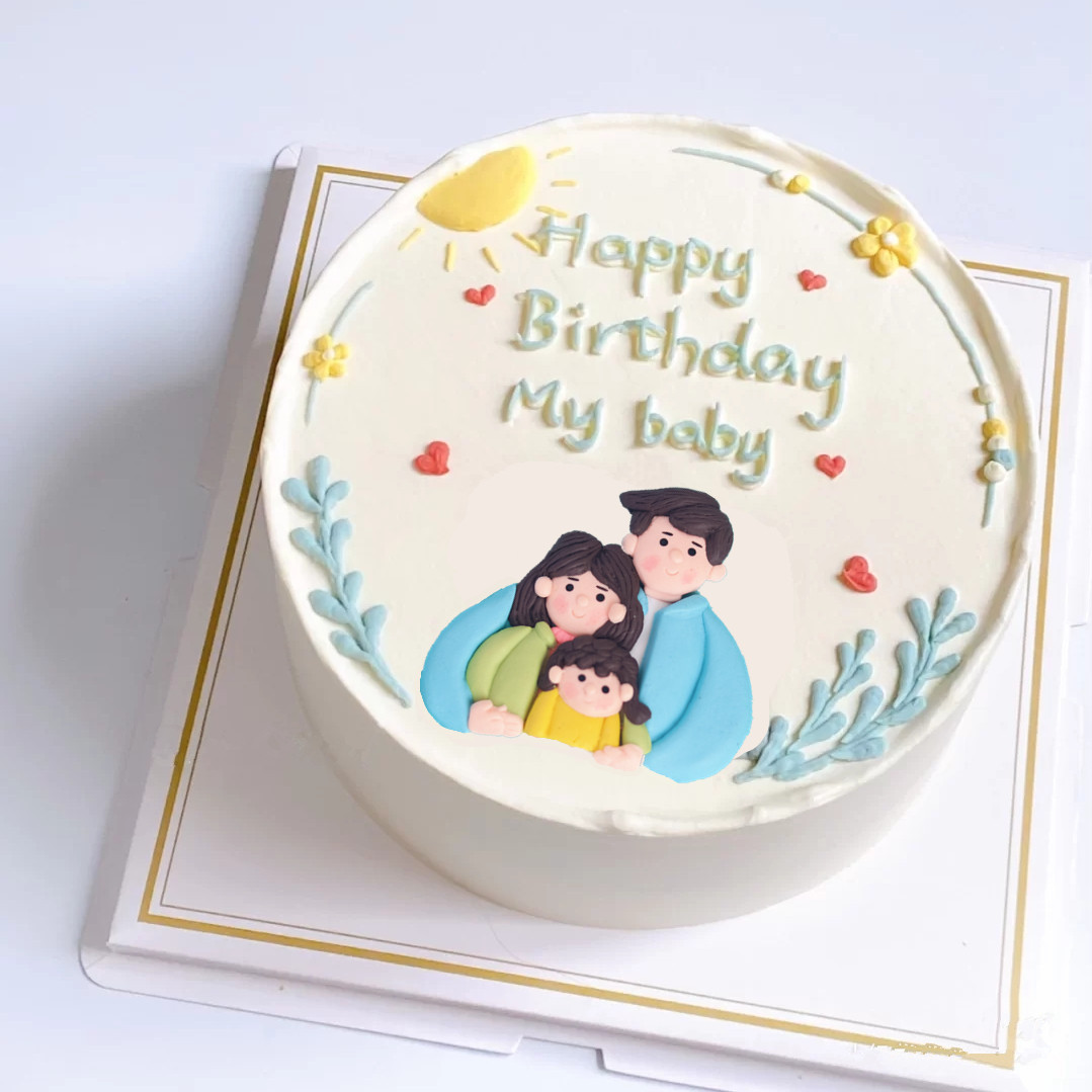 烘焙蛋糕装饰ins小红网红温馨家庭软陶一家三口节日装扮用品