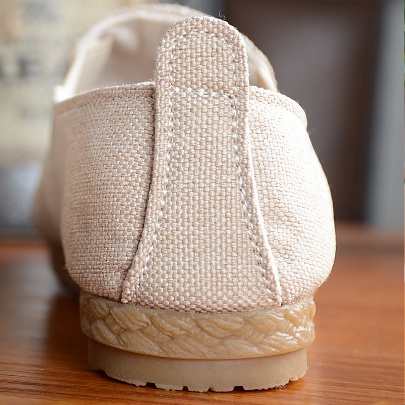 2020夏季亚麻男鞋子一脚蹬懒人鞋百搭低帮简约平跟透气休闲鞋男鞋