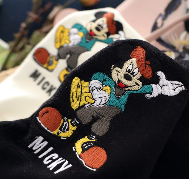 心动卫裤aimeewq秋冬热销刺绣米奇裤子加厚百搭休闲裤