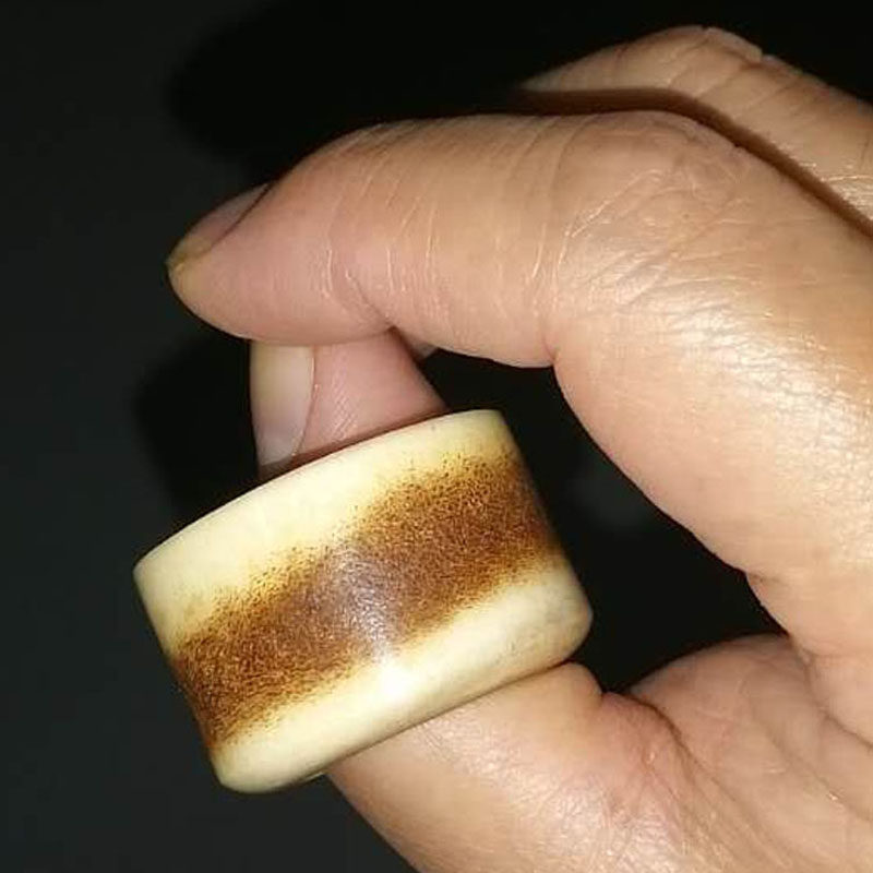 武扳指环男士鹿角血线传统馒头口环章筒坡妇好户外大戒指射箭护指