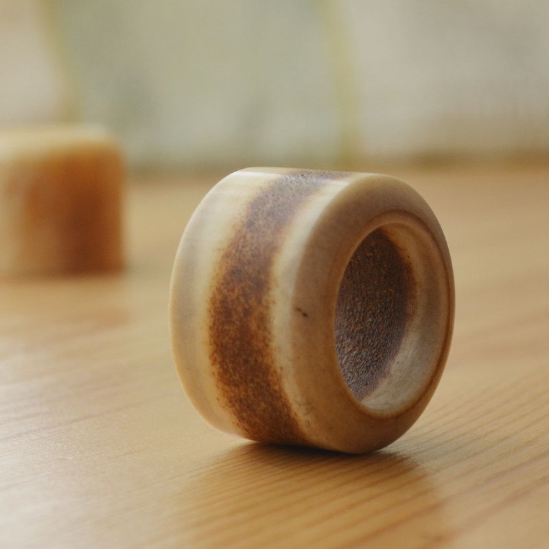 武扳指环男士鹿角血线传统馒头口环章筒坡妇好户外大戒指射箭护指