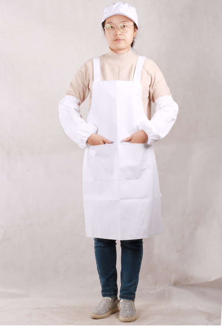 白围裙餐厅定制工作服围兜围腰食堂酒店饭店白色围裙
