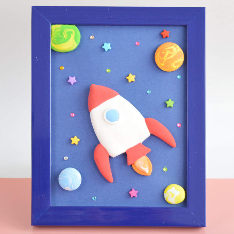 diy手工彩泥3d超轻粘土相框画美术画立体浮雕画材料包套装玩具